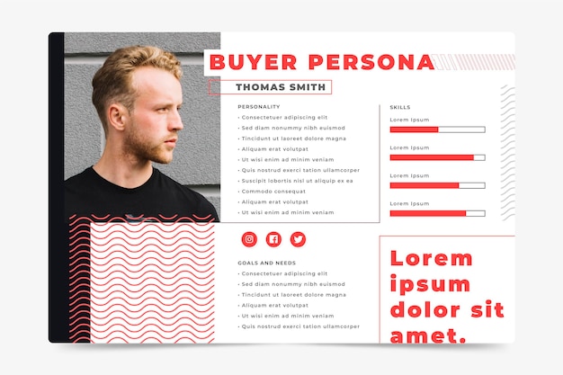Gratis vector koper persona infographics concept