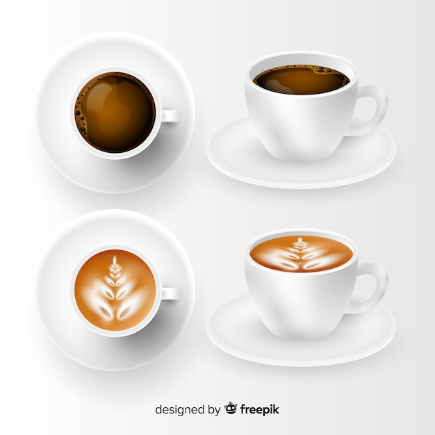 Gratis vector kopjes koffie collectie