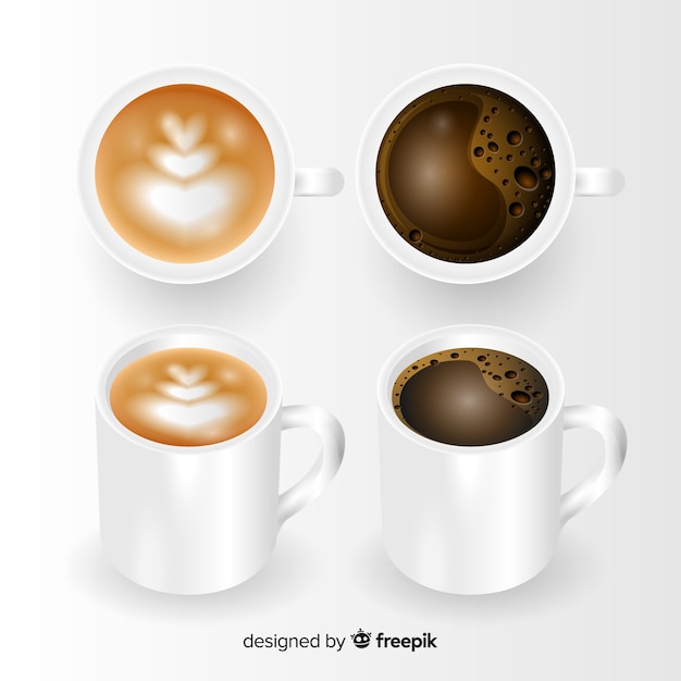 Gratis vector kopjes koffie collectie