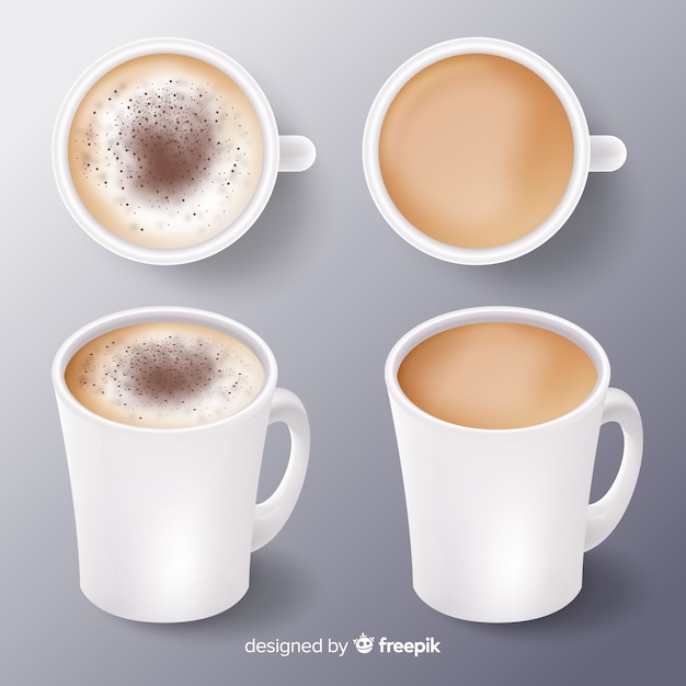 Gratis vector kopjes koffie collectie