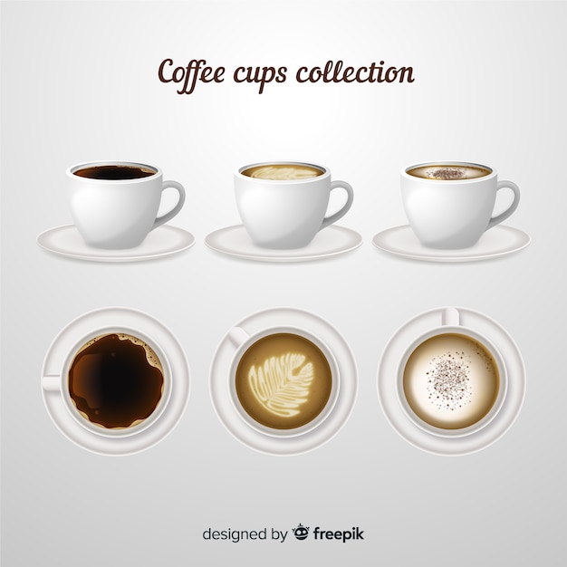 Gratis vector kopjes koffie collectie