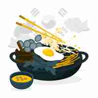 Gratis vector koreaans eten concept illustratie