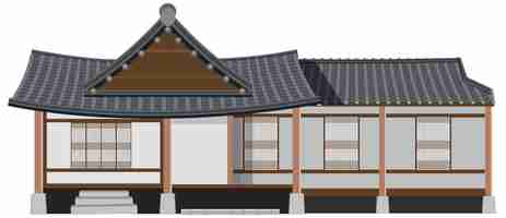 Gratis vector koreaans oud huis op witte achtergrond