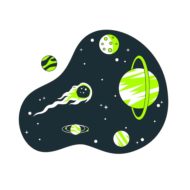 Gratis vector kosmische ruimte concept illustratie