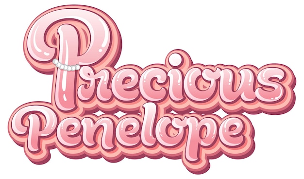Gratis vector kostbaar penelope logo tekstontwerp