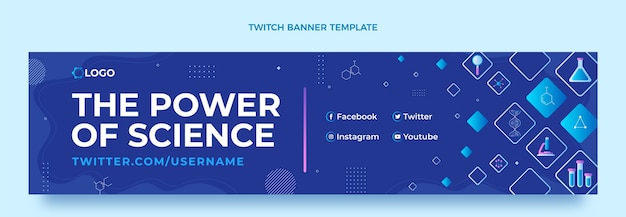 Gratis vector kracht van wetenschap twitch banner