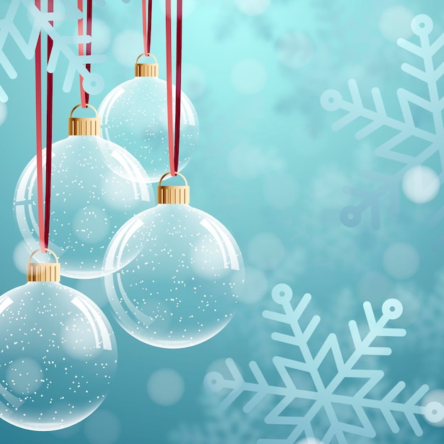 Gratis vector kristallen kerstbal ornamenten