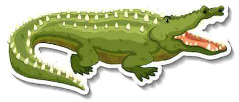 Gratis vector krokodil wilde dieren cartoon sticker