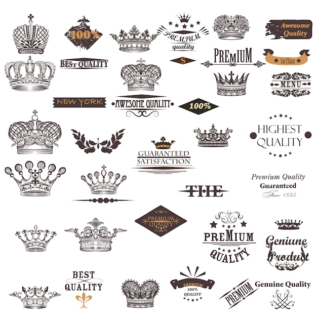 Gratis vector kroon design collectie