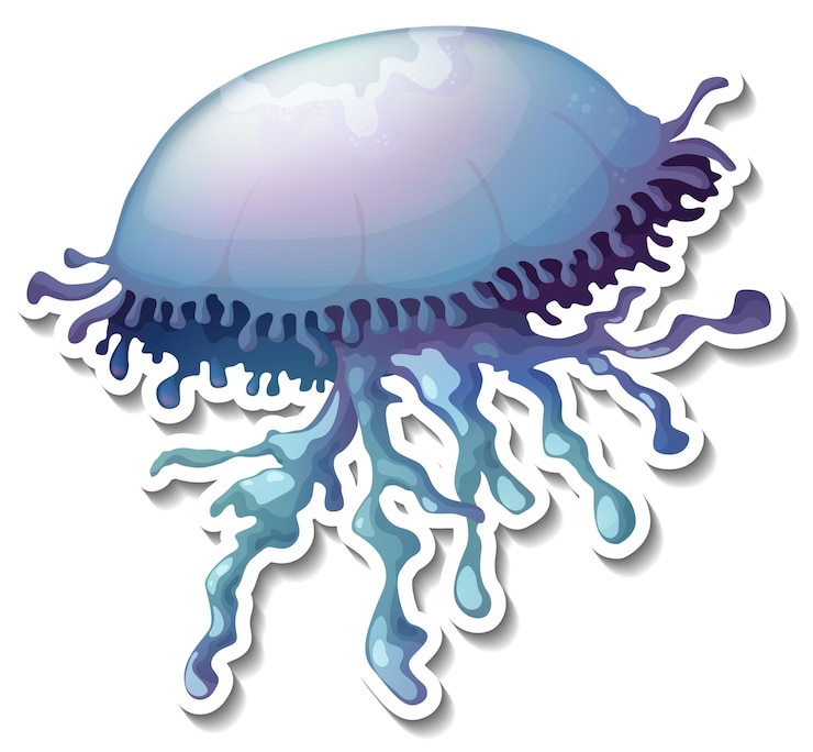 Gratis Vector kwallen zee dier cartoon sticker