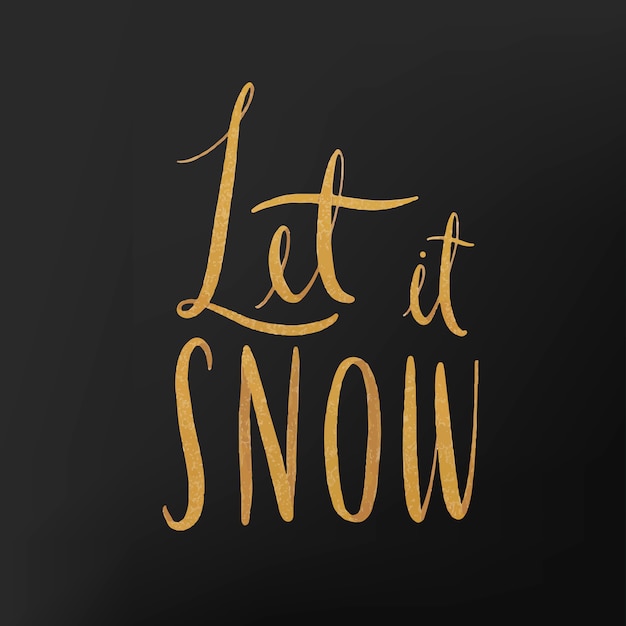 Laat het sneeuwen aquarel typografie vector