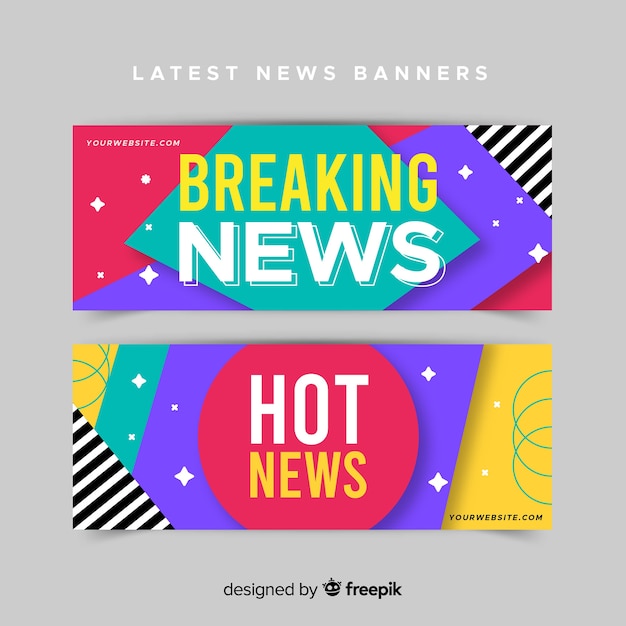 Gratis vector laatste nieuws banner collectie