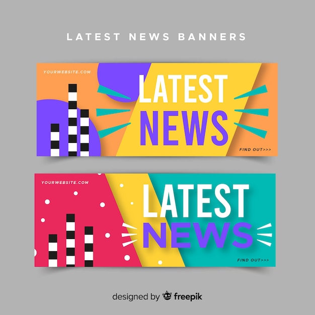 Gratis vector laatste nieuws banner collectie