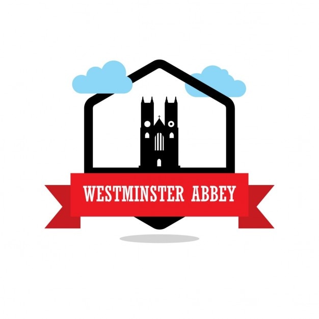 Gratis vector label westminster abbey ribbon