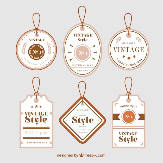 Gratis vector labelcollectie met vintage stijl