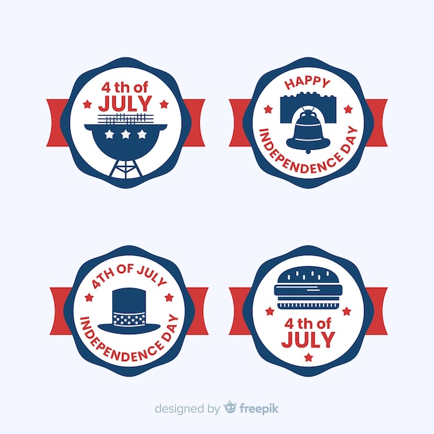 Gratis vector labelcollectie vierde juli