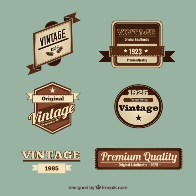 Gratis vector labels collectie in vintage stijl