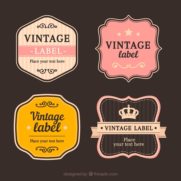 Gratis vector labelscollectie in vintage stijl