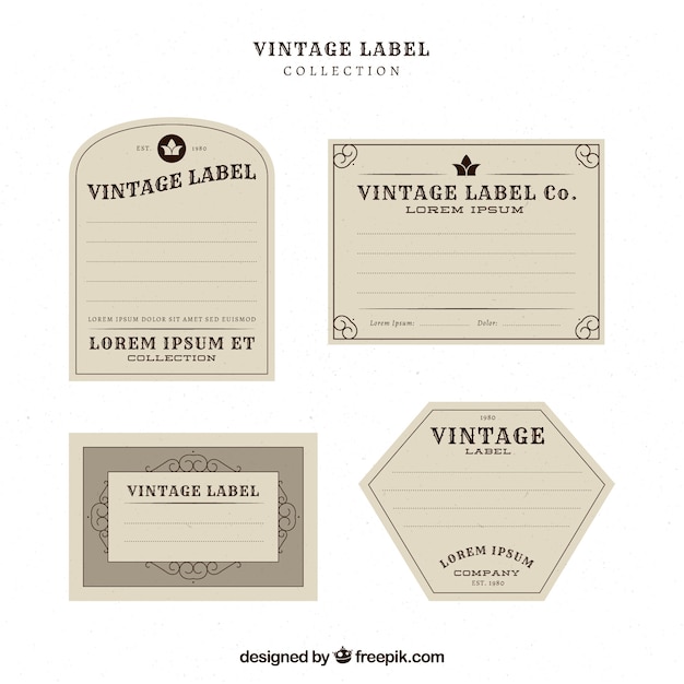 Gratis vector labelscollectie in vintage stijl