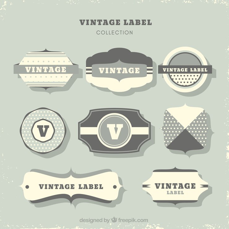 Gratis Vector labelscollectie in vintage stijl