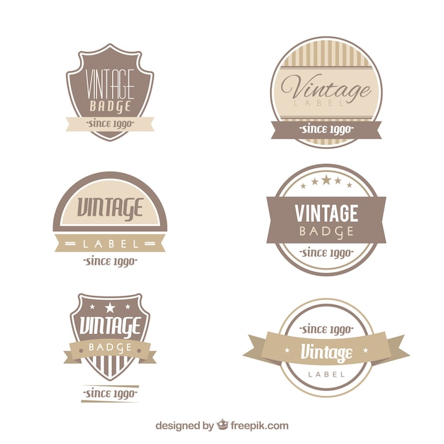 Gratis vector labelscollectie in vintage stijl