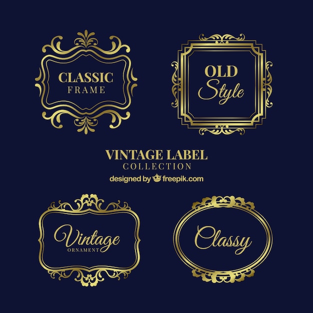 Labelscollectie in vintage stijl