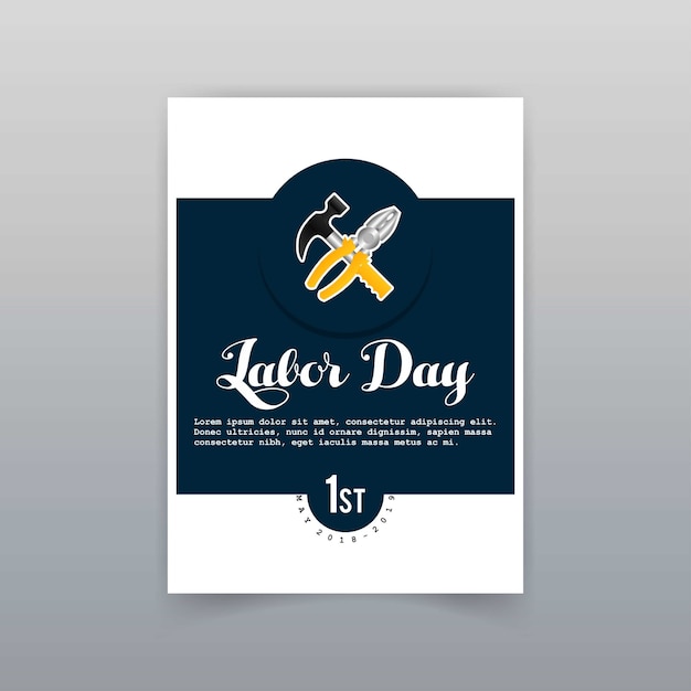 Labor dag typogrpahic kaart met donkere achtergrond vector