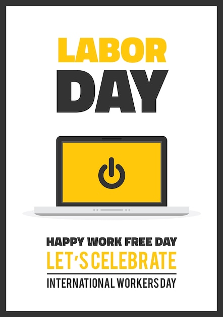 Labor Day poster met een laptop