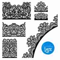 Gratis vector lace border set