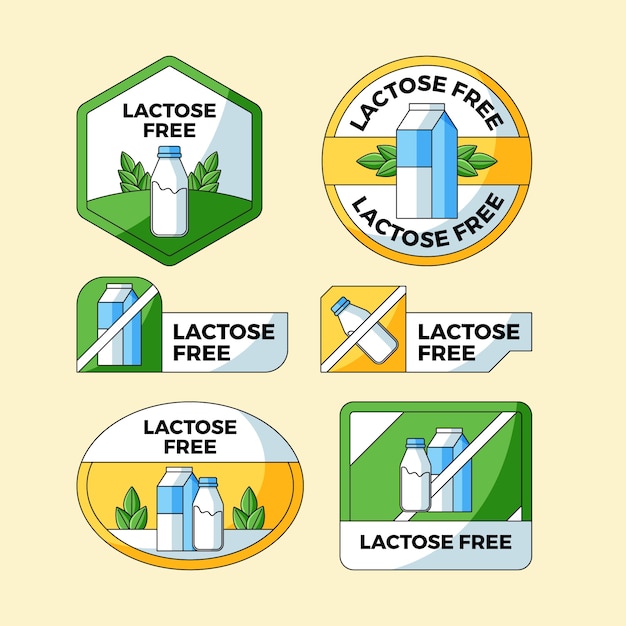 Gratis vector lactosevrije labelset