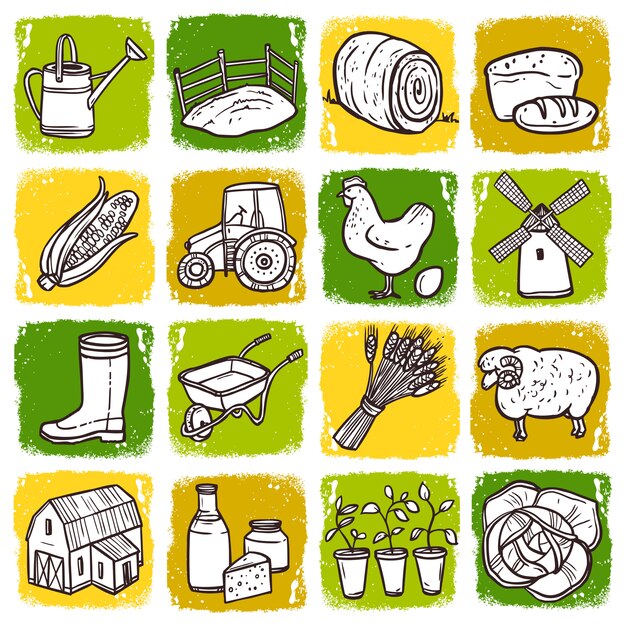 Landbouw Icon Set