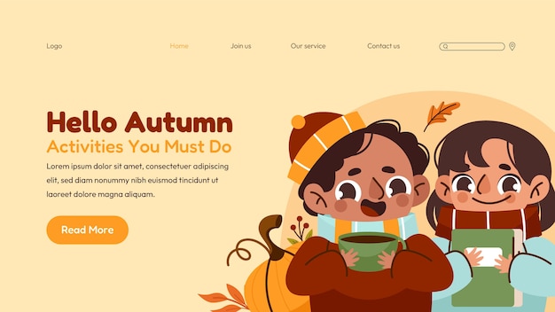 Landing page sjabloon voor het herfstseizoen vieren