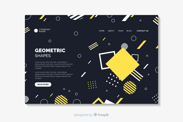 Landingspagina met geometrische vormen