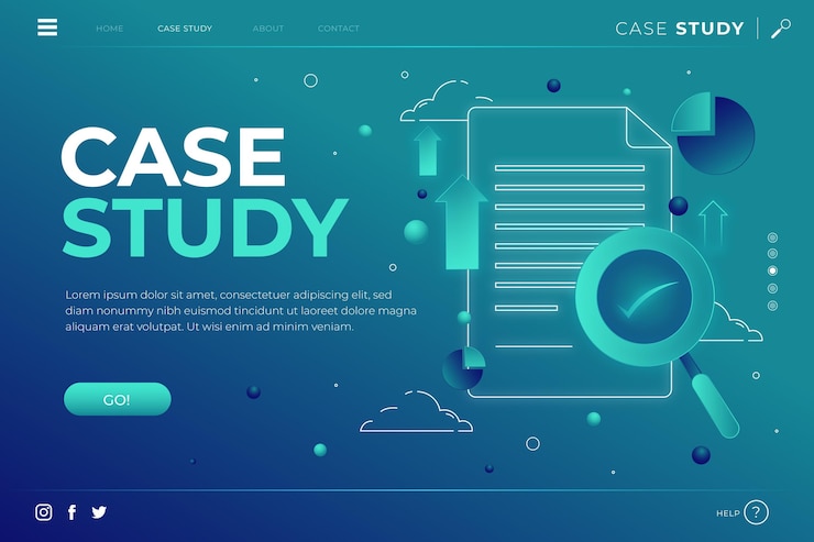 Gratis Vector landingspagina met verloopcasestudy