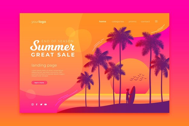 Landingspagina sjabloon einde seizoen zomeruitverkoop