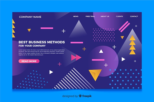 Landingspagina sjabloon geometrische vormen