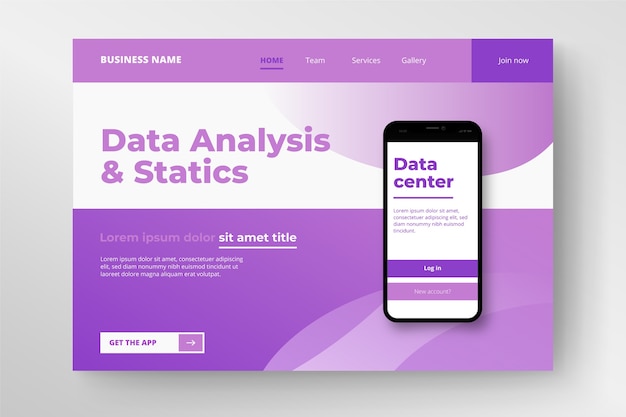 Landingspagina sjabloon met smartphone