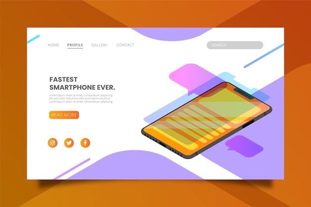 Landingspagina sjabloon van een smartphonebedrijf