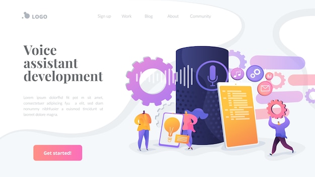 Landingspagina-sjabloon voor ontwikkeling van stemassistent
