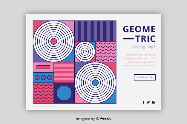 Landingspagina van compacte geometrische vormen