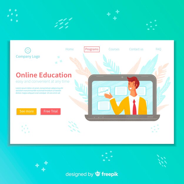 Landingspagina voor online onderwijs