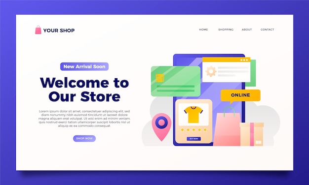 Landingspagina voor online winkelen