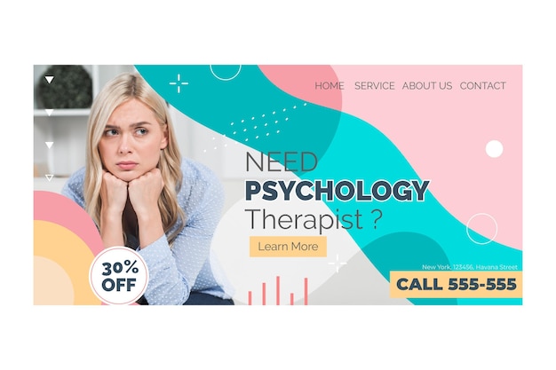 Gratis vector landingspagina voor psychologie