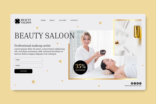 Landingspagina voor schoonheidssalon