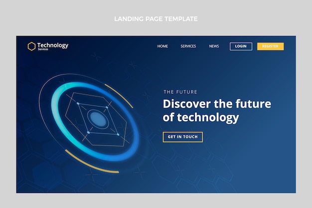 Landingspagina voor technologie met gradiënttextuur