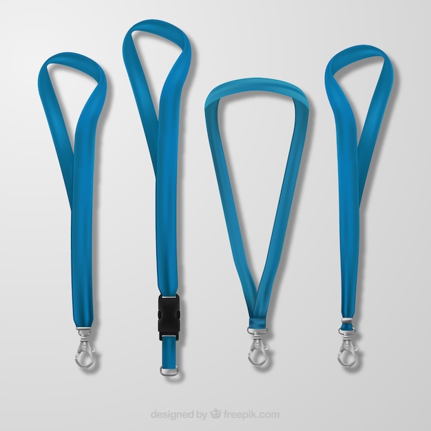 Gratis vector lanyard-collectie met een realistisch ontwerp