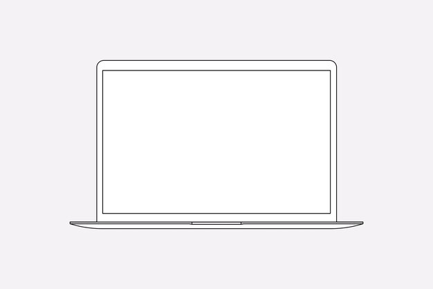 Laptop overzicht, leeg scherm digitaal apparaat vectorillustratie