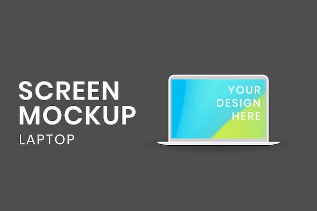 Gratis vector laptop scherm mockup, digitale apparaat vectorillustratie