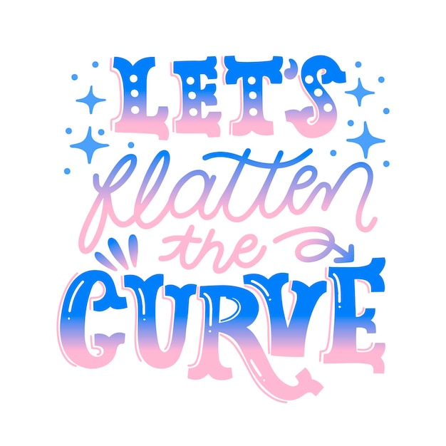 Gratis vector laten we de curve-letters afvlakken