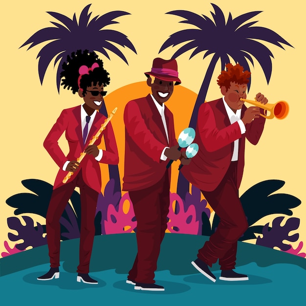 Latin muziek band illustratie